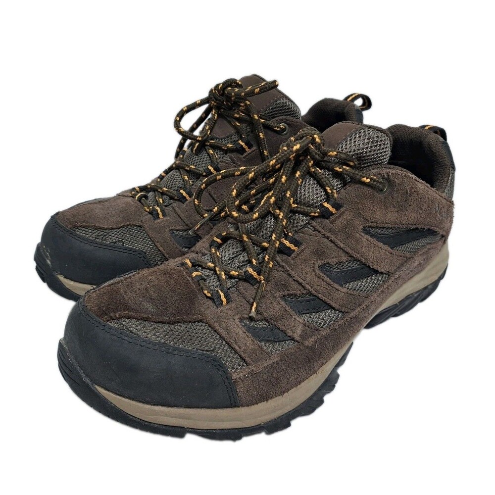 Columbia Crestwood Men's 10 WIDE Hiking Shoe Brown Suede Low Trail Waterproof